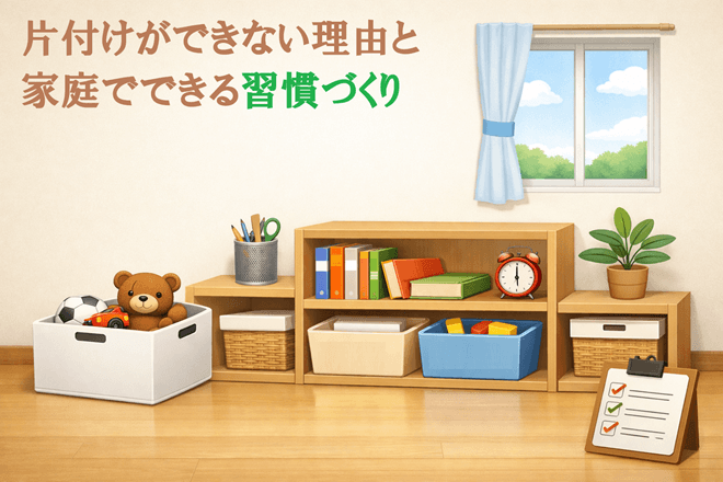 片付けができない理由と家庭でできる習慣づくり｜迷わない仕組みで身につく