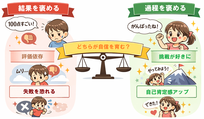 結果より“過程を褒める”が大事な理由｜自己肯定感の育て方