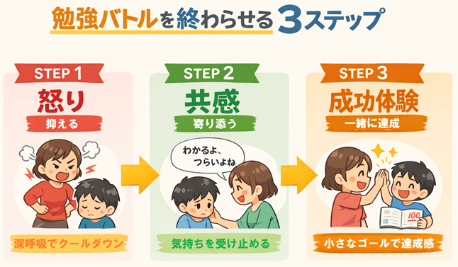 つい怒ってしまう…勉強バトルを終わらせる方法