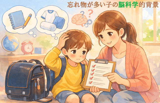忘れ物が多い子の脳科学的背景｜記憶・注意・安心感の関係