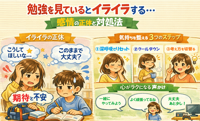 勉強を見ているとイライラする…その感情の正体と対処法